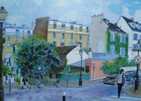 Doug McLean - Au Lepin Agile - Montmartre - Acrylic