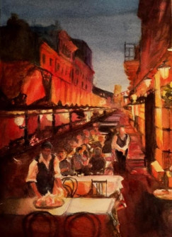 18-Cafe-Night-Scene-Watercolour