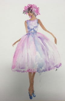 Kerry Reverzani-Fashion Doll-Watercolour