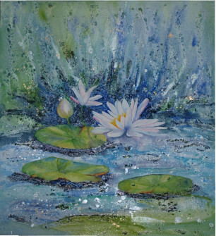 Michelle-Henderson-Water-Lilys-Mixed-Media